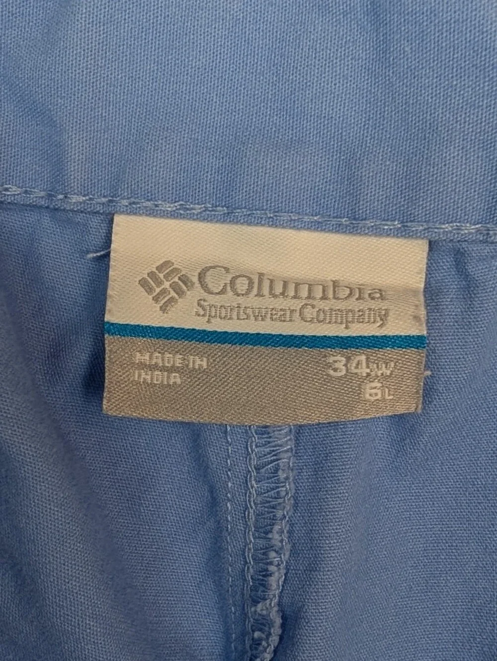 Columbia PFG 6in Flat Front Light Blue Shorts 34waist